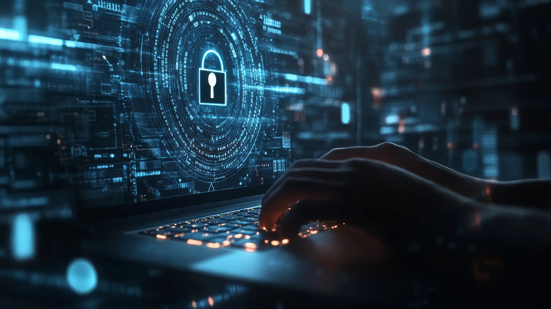 A skilled cyber security expert focuses on data protection, cloud computing, and network security, highlighting the importance of remote work in safeguarding sensitive digital information